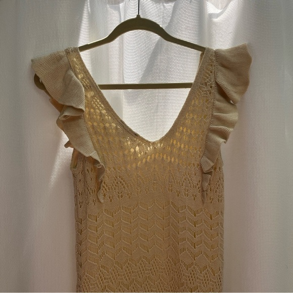 Jessica Simpson Women’s Ocean Crochet Cream Maxi Dress Large - Picture 6 of 11